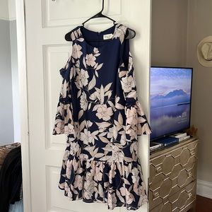 Eliza J cold shoulder flutter sleeve dress- size 12